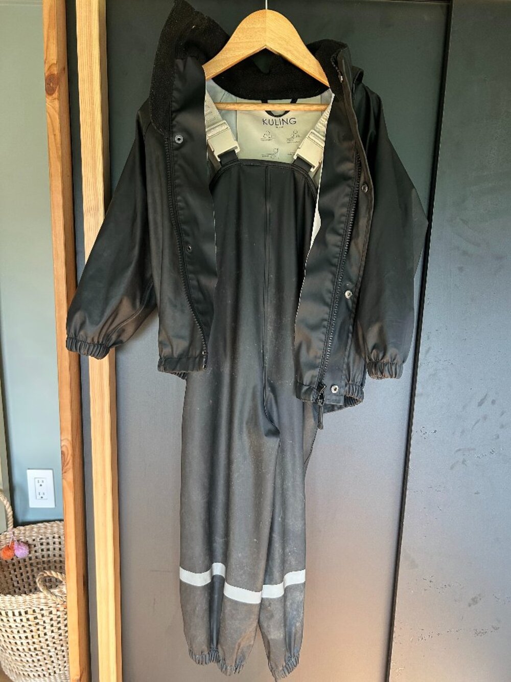 Kuling rain set - black - kids size 98 (3T)